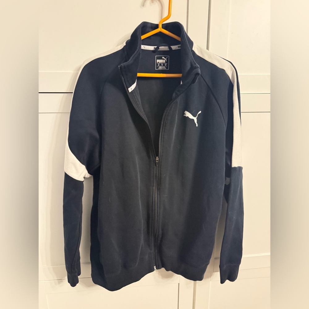 Puma Men’s Track Jacket (no hood) – Black & White – Size XL